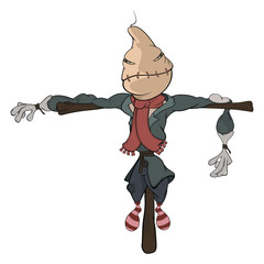 Illustration of scarecrow. Cartoon
