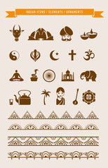 India - collection of icons and elements