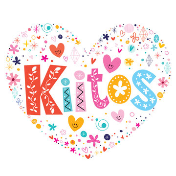Kiitos - thank you in Finnish language heart shaped design