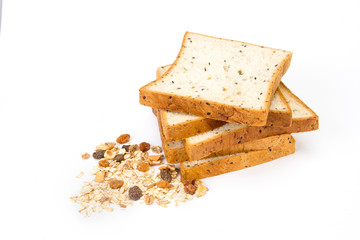 cereal and black sesame bread with whole grain cereal flakes whi