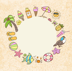 Summer decorative round banner
