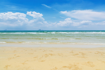 Wave in the sea on the sand beach