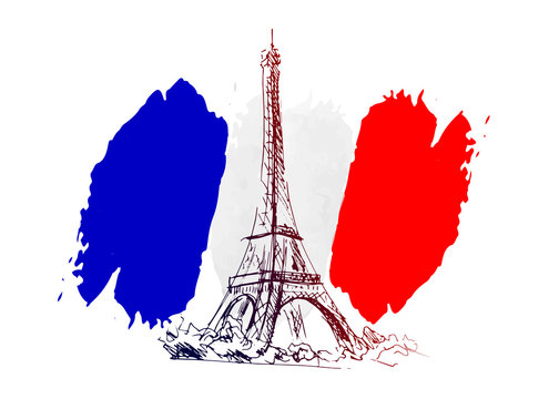 Vector background with France motive
