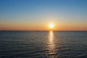 Sunset in sea