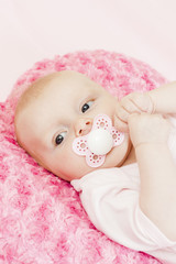 portrait of three months old baby girl