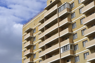 Facade of a new apartment building