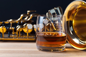 whiskey and  saxophone