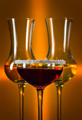 Glasses with liquor