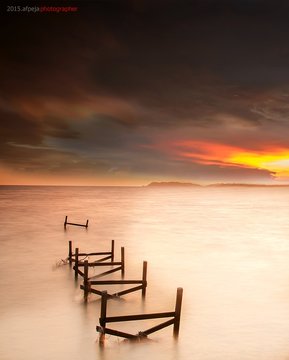 Fototapeta Sunset Viewing At Pasir Panjang Beach Port Dickson