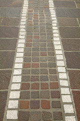 Fototapeta premium pavage de granit rose et gris