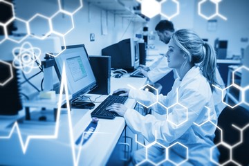 Composite image of science graphic