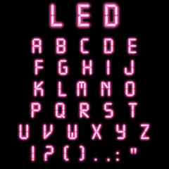 Led alphabet pink