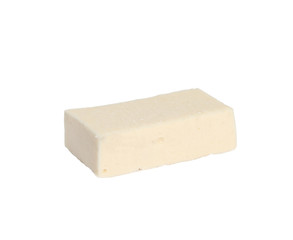 Single vanilla pastille with marmalade on white background