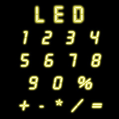 Led numbers yellow