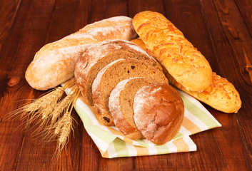 Group of bread with wheat ears