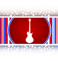Guitar icon button isolated vector