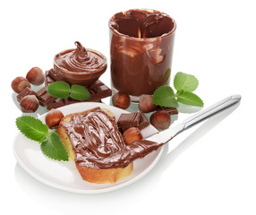 Bread with chocolate cream