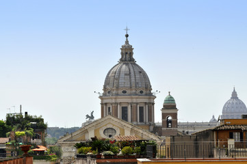 Fototapeta na wymiar The dome of the old church in Rome - Italy