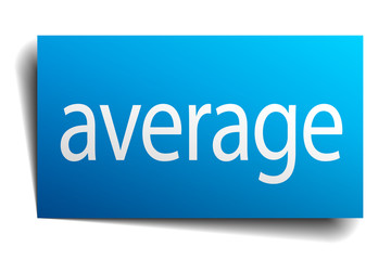 average blue square isolated paper sign on white