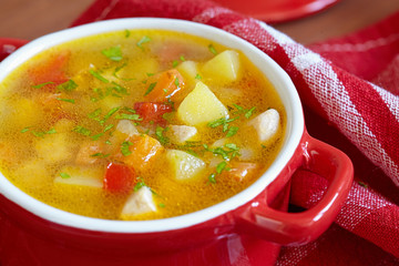 Chicken soup with vegetables