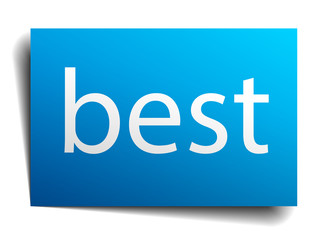 best blue square isolated paper sign on white