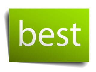 best green paper sign on white background
