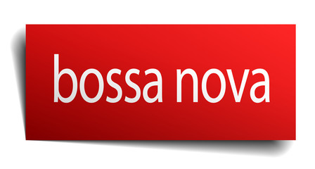 bossa nova red paper sign isolated on white