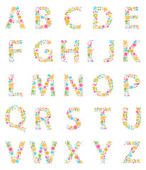 Colorful Flowers alphabet 