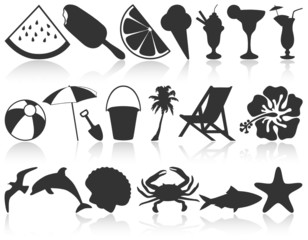 Set of Summer Items with Reflection © Ellie Nator