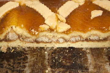 cake with fruits jam
