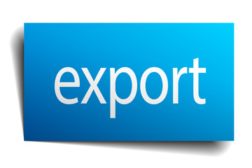 export blue paper sign on white background