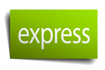 express green paper sign isolated on white