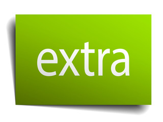 extra green paper sign isolated on white