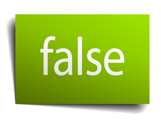 false green paper sign isolated on white