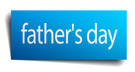 father's day blue paper sign isolated on white