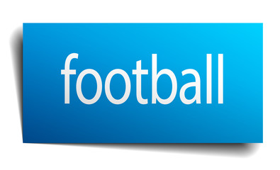 football blue paper sign on white background