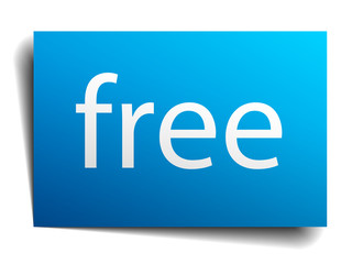free blue paper sign on white background