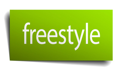 freestyle green paper sign isolated on white