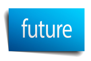 future blue paper sign on white background