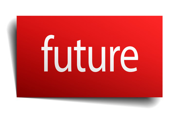 future red paper sign on white background