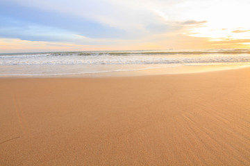 Fototapeta na wymiar Sunset Sea Sand and Wave