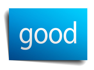 good blue paper sign on white background