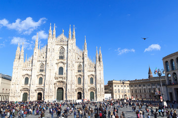 Milan Cathedral with blue sky