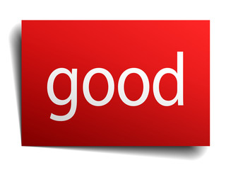 good red square isolated paper sign on white