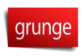 grunge red square isolated paper sign on white