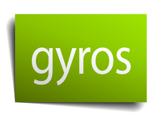 gyros green paper sign isolated on white