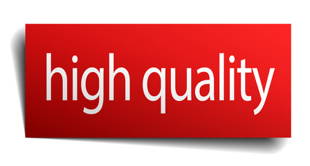 high quality red square isolated paper sign on white