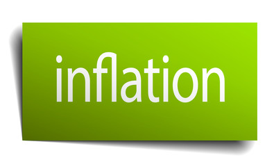 inflation green paper sign isolated on white