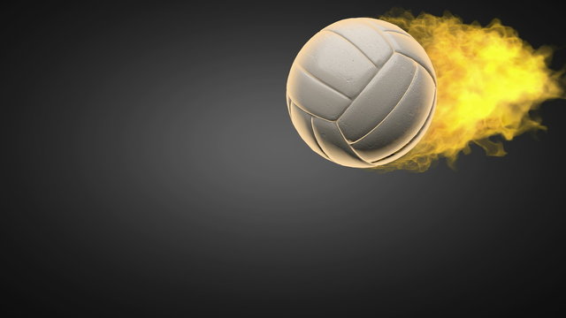 burning volleyball ball. Alpha matted