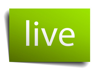 live green paper sign on white background